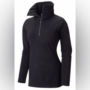 SMALL MOUNTAIN HARDWEAR WOMEN'S MICRO CHILL LITE 1/2 ZIP pullover fleece black